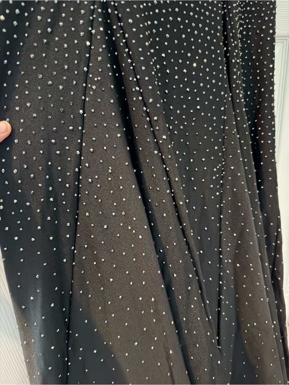 Sherri Hill Black Crystal-Embellished V-Neck Maxi Gown - Picture 3 of 6